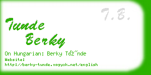 tunde berky business card